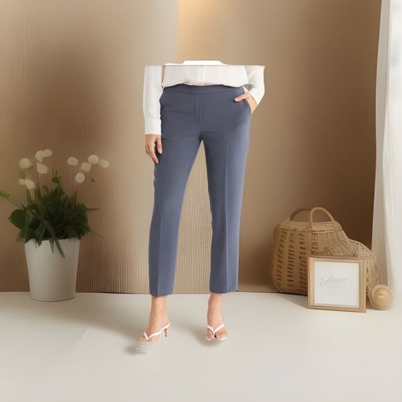 THEORY  Treeca Pull-On straight  Pants  Blue grey sz 6 - Picture 1 of 7